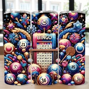 Colorful Bingo Themed Tumbler